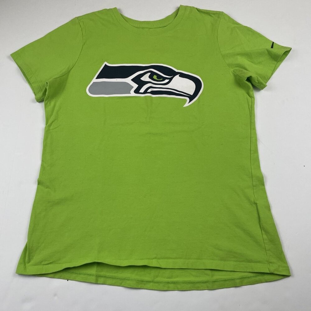 Nike Tee NFL Seattle Seahawks T-Shirt Kids L Short Sleeve Green Athletic Cut